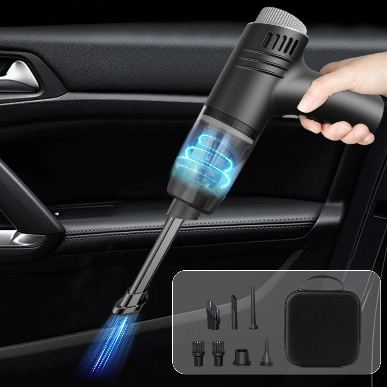 shyuyusa Powerful Suction Power Car Home Vacuum Cleaner Suction And Blowing 3-in-1 Vacuum Cleaner Mini Vacuum Cleaner Keyboard Cleaner USB Rechargeable and Multi-Nozzles for Car Home,Office